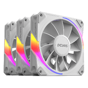 KIT COOLER FAN PARA GABINETE 3UN SANGUE FRIO 3 ARGB WHITE GHOST REVERSE 120MM PCYES - K3ARGBSF3WGRVBR