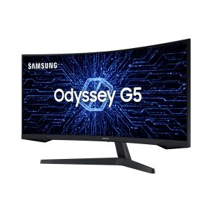 MONITOR SAMSUNG GAMER CURVO ODYSSEY 34" 165HZ 1MS WQHD ULTRAWIDE HDMI DP FREESYNC PREMIUM PRETO - LC34G55TWWLMZD