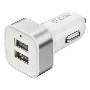 CARREGADOR VEICULAR 12V COM 2 SAÍDAS USB 5V 2.1A