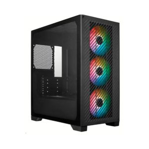 GABINETE COOLER MASTER ELITE 301 MICRO-ATX LATERAL EM VIDRO TEMPERADO 3 FANS ARGB PRETO  |  E301-KGNN-S00