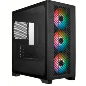 GABINETE COOLER MASTER ELITE 301 MICRO-ATX LATERAL EM VIDRO TEMPERADO 3 FANS ARGB PRETO  |  E301-KGNN-S00