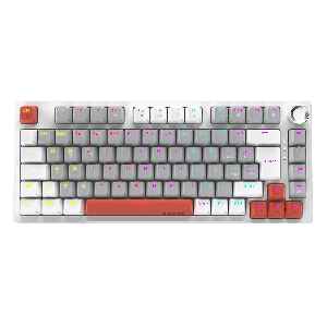 TECLADO MECANICO 75% PCYES ARKEUM - WHITE GHOST - SWITCH RED - AKWG75RBR