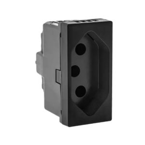 MODULO CONECTOR TOMADA LEGRAND PIAL PLUS+ 2P+T 10A 250V B. AUTOMATICO 1M  PRETO | 615038PT