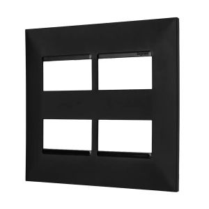 PLACA ESPELHO TOMADA LEGRAND PIAL PLUS+  2+2 POSTOS SEPARADOS 4X4  PRETO | 618514PT