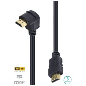 CABO HDMI 2.0 MACHO 4K 1 CONECTOR 90º  - 3 METROS - H2090-3