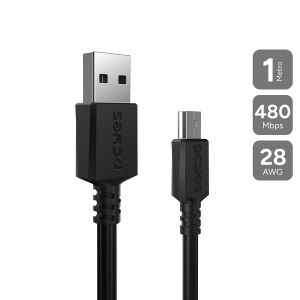 CABO PARA CELULAR CAMERA GPS CARREGAMENTO USB A 2.0 PARA MINI USB B 2.0 - PRETO - 1 METRO - PUANM2-1