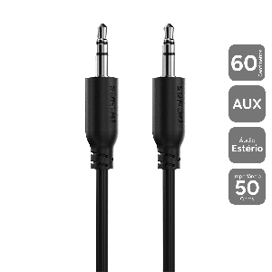 CABO AUXILIAR DE AUDIO P2 3.5MM M PARA P2 3.5MM M - 60 CM - P35M-06