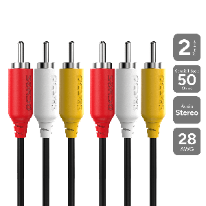 CABO DE VIDEO 3 RCA M PARA 3 RCA M - 2 MTS - P3R-2