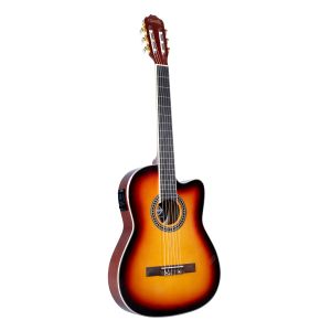 VIOLÃO CLÁSSICO ELETRO-ACÚSTICO LORENZZO 39" - SLIM CUTAWAY - NYLON- SUNBURST- VTLSC1954SB
