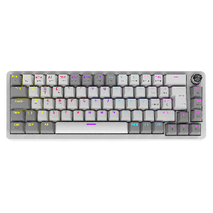 TECLADO MECÂNICO 65% PCYES MECKA WHITE GHOST - SWITCH BLUE - LED RAINBOW - TPMKWGBL