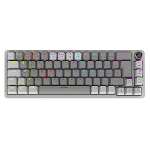 TECLADO MECÂNICO 65% PCYES MECKA WHITE GHOST - SWITCH RED - LED RAINBOW - TPMKWGRD