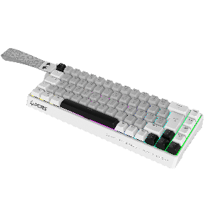 TECLADO MAGNÉTICO PCYES GAMMA WHITE GHOST 8000HZ RAPID TRIGGER 0,01MM - LED RGB - PMGMWG