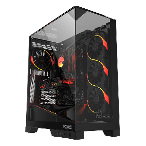 GABINETE GAMER PCYES FORCEFIELD DOME BLACK VULCAN - GFFDBV