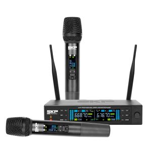 MICROFONE PRO UHF S/FIO DUPLO DE MAO SACLARITY-II - 1