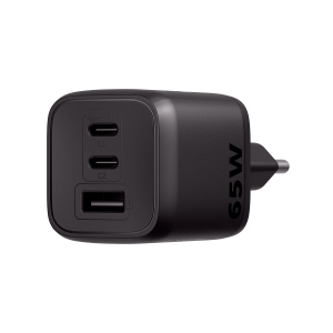 CARREGADOR ULTRARRAPIDO 65W C/ 3 PORTAS USB (1 USB-A + 2 USB-C) GAN EC21 4820190