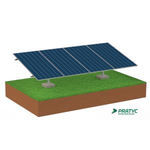 KIT ESTRUTURA PRATYC SOLO 4P 5500 GALVANIZADO FOGO