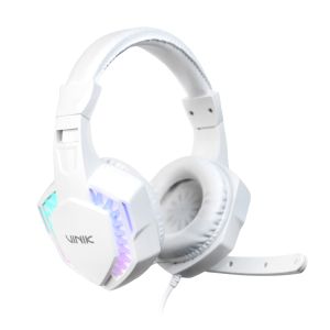 FONE DE OUVIDO HEADSET GAMER VINIK GUARDIAN - BRANCO - LED RAINBOW - VKHSGGDB