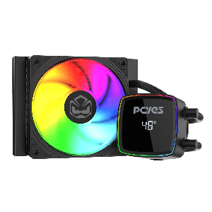 WATER COOLER PCYES DULEY 120MM BLACK VULCAN ARGB 120MM COM DISPLAY - TDP 200W - WCDLY120
