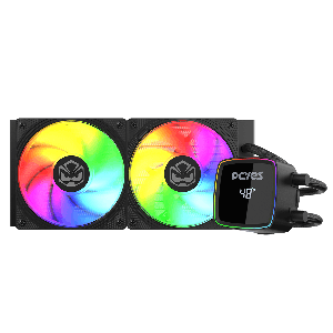 WATER COOLER PCYES DULEY 240MM BLACK VULCAN ARGB 240MM COM DISPLAY - TDP 285W - WCDLY240BV