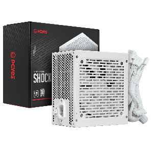 FONTE GAMER PCYES SHOCKER 600W WHITE GHOST 80 PLUS STANDARD - PF600SHWG