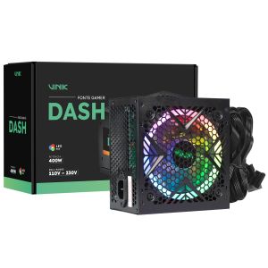 FONTE GAMER DASH 400W PRETO COM FAN LED RGB - VFG400WPR