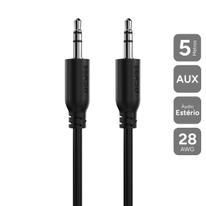 CABO AUXILIAR DE AUDIO P2 3.5MM M PARA P2 3.5MM M - 5 MTS - P35M-5