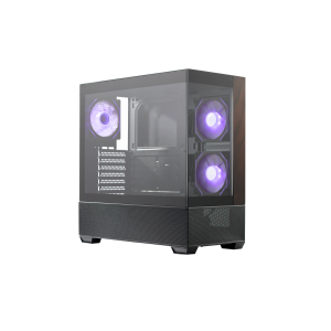 GABINETE COOLER MASTER ELITE 690 WOOD ATX VIDRO PANORAMICO 3 FANS ARGB PRETO  |  E690-KHNN-S00