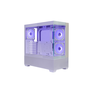 GABINETE COOLER MASTER ELITE 690 WOOD ATX VIDRO PANORAMICO 3 FANS ARGB BRANCO  |  E690-WHNN-S00
