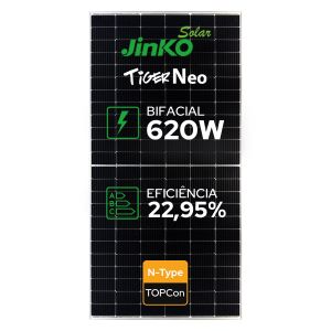 PAINEL SOLAR FOTOVOLTAICO JINKO 620W TIGER NEO BIFACIAL N-TYPE 66HL4M-BDV