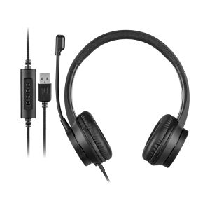 HEADSET COM FIO HF1100 CABO USB + ADAPTADOR USB-C CABO DE 150 CM COM CONTROLE DE VOLUME INTEGRADO ACOLCHOAMENTO - PH501