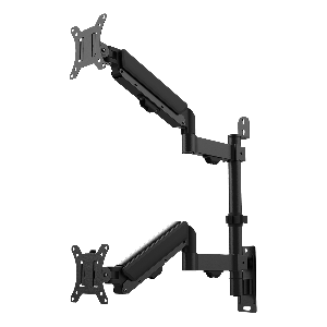 SUPORTE DE PAREDE PARA 2 MONITORES DE 17 A 32" VERTICAL COM MOLA MECÂNICA - PLMSM05A