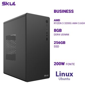 COMPUTADOR B300 RYZEN 3 3200G 3.6GHZ MEM 8GB DDR4 SSD 256GB FONTE 200W LINUX UBUNTU