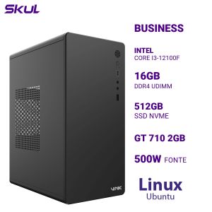 COMPUTADOR B300 CORE I3-12100F MEM 16GB DDR4 SSD 512GB NVME GT 710 2GB FONTE 500W 80 PLUS WHITE LINUX UBUNTU