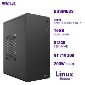 COMPUTADOR B500 CORE I5 10400F 2.9GHZ MEM 16GB DDR4 SSD 512GB NVME GT 710 2GB FONTE 200W LINUX UBUNTU
