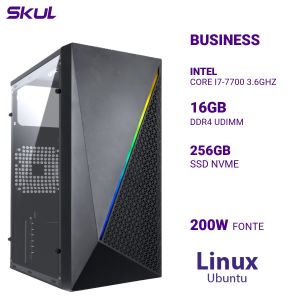 COMPUTADOR B700 CORE I7-7700 3.6GHZ MEM 16GB DDR4 SSD 256GB NVME FONTE 200W  LINUX UBUNTU