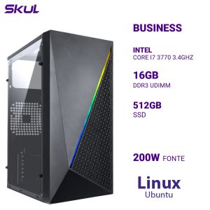 COMPUTADOR B700 CORE I7 3770 3.4GHZ MEM 16GB DDR3 SSD 512GB FONTE 200W  LINUX UBUNTU