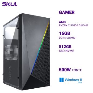 COMPUTADOR 7000 RYZEN 7 5700G 3.8GHZ MEM 16GB DDR4 SSD 512GB NVME FONTE 500W  WINDOWS 11 PRO