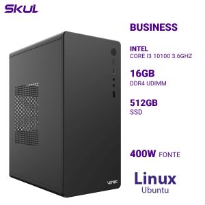 COMPUTADOR B300 CORE I3 10100 3.6GHZ MEM 16GB DDR4 SSD 512GB FONTE 400W  LINUX UBUNTU