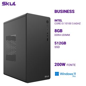 COMPUTADOR B500 CORE I3 10100 3.6GHZ MEM 8GB DDR4 SSD 512GB FONTE 200W WINDOWS 11 PRO