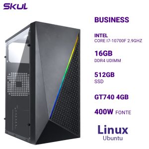 COMPUTADOR B700 CORE I7-10700F 2.9GHZ MEM 16GB DDR4 SSD 512GB GT740 4GB FONTE 400W  LINUX UBUNTU