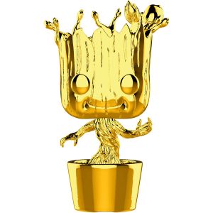 POP! MARVEL - GROOT CROMADO EM DOURADO - EDICAO 10 ANOS  #378