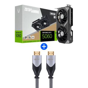 Zotac Gaming Geforce Rtx 5060 8Gb 128Bits Gddr7 Twin Edge Oc Zt-B50600H-10M + CABO HDMI 2.0 NYLON 3M