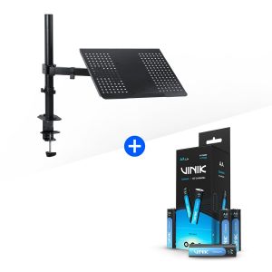 SUPORTE ARTICULADO PARA NOTEBOOK DE ATÉ 15.6" E ADAPTADOR PARA MONITOR DE 13 A 32" – SMN600 + PILHA COMUM AAA TUBO C/40 1.5V 200 MAH - VP3AT40C – VINI