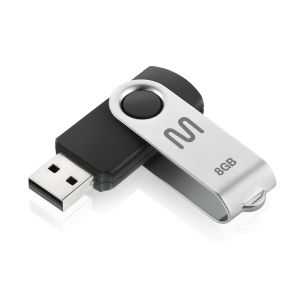 PEN DRIVE 8GB TWIST2 PRETO/PRATA PD587